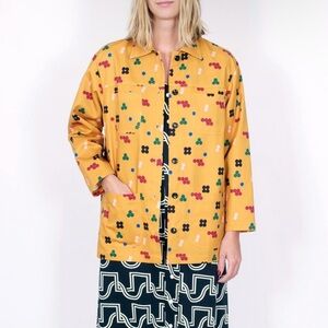 Dusen Dusen RARE Mustard Five Dot Chore Jacket M Medium Yellow Geometric